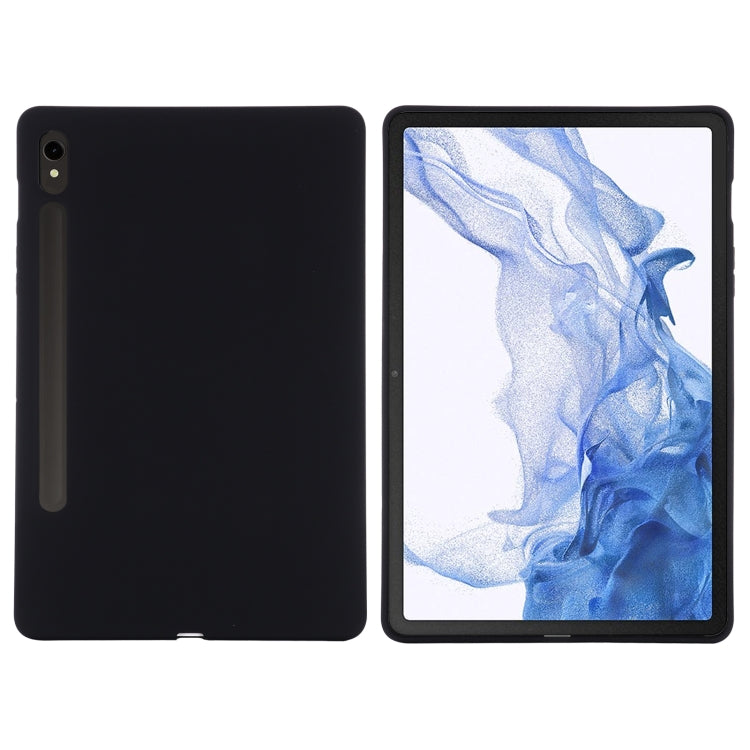 For Samsung Galaxy Tab S10 FE / S9 FE Pure Color Liquid Silicone Shockproof Tablet Case(Black)