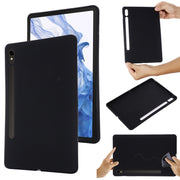 For Samsung Galaxy Tab S10 FE / S9 FE Pure Color Liquid Silicone Shockproof Tablet Case(Black)