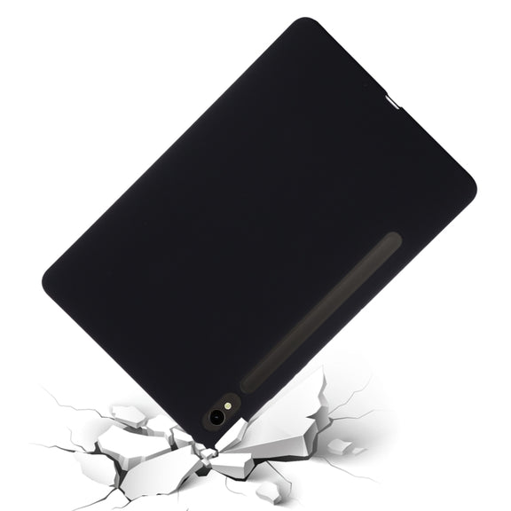 For Samsung Galaxy Tab S10 FE / S9 FE Pure Color Liquid Silicone Shockproof Tablet Case(Black)