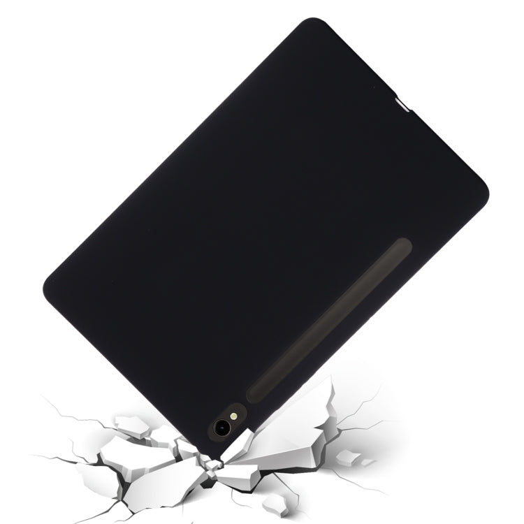 For Samsung Galaxy Tab S10 FE / S9 FE Pure Color Liquid Silicone Shockproof Tablet Case(Black)