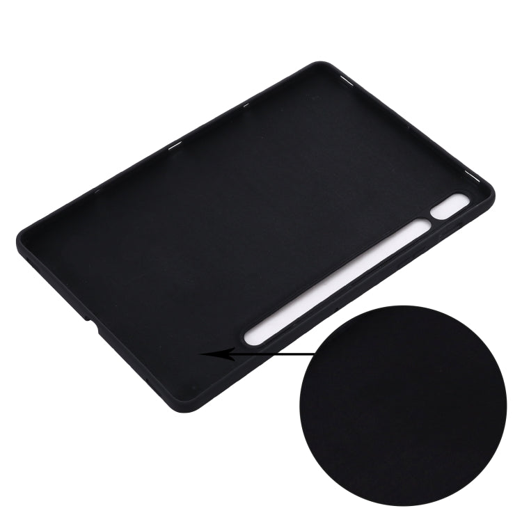 For Samsung Galaxy Tab S10 FE / S9 FE Pure Color Liquid Silicone Shockproof Tablet Case(Black)