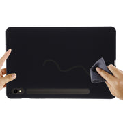 For Samsung Galaxy Tab S10 FE / S9 FE Pure Color Liquid Silicone Shockproof Tablet Case(Black)