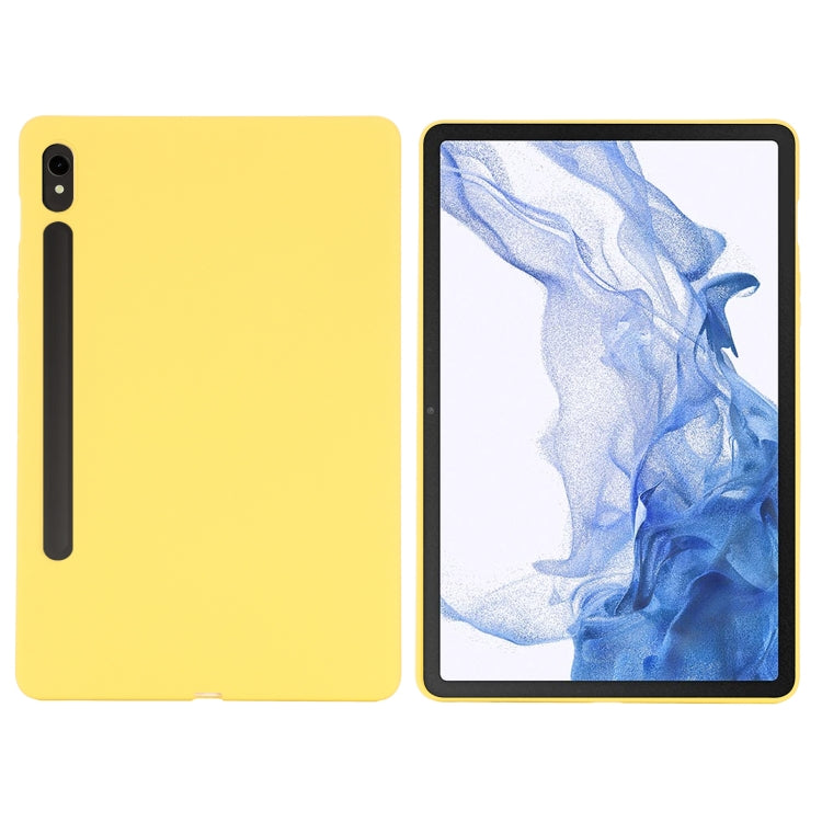 For Samsung Galaxy Tab S9 FE Pure Color Liquid Silicone Shockproof Tablet Case(Yellow)