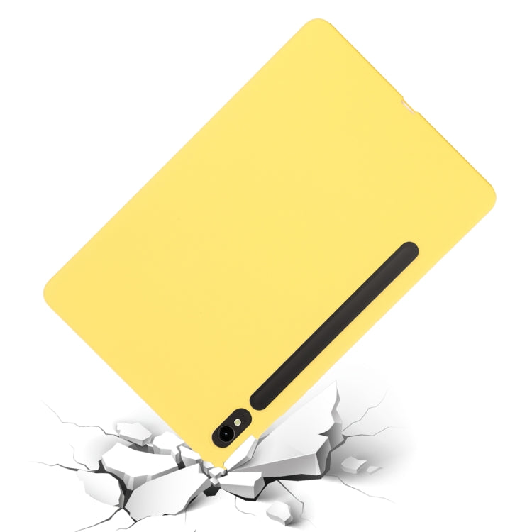 For Samsung Galaxy Tab S9 FE Pure Color Liquid Silicone Shockproof Tablet Case(Yellow)