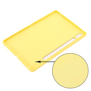 For Samsung Galaxy Tab S9 FE Pure Color Liquid Silicone Shockproof Tablet Case(Yellow)