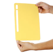 For Samsung Galaxy Tab S9 FE Pure Color Liquid Silicone Shockproof Tablet Case(Yellow)