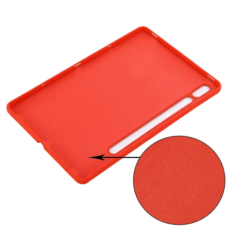 For Samsung Galaxy Tab S9 FE Pure Color Liquid Silicone Shockproof Tablet Case(Red)
