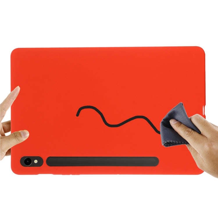 For Samsung Galaxy Tab S9 FE Pure Color Liquid Silicone Shockproof Tablet Case(Red)