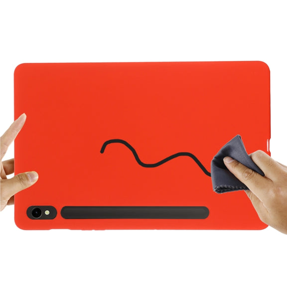 For Samsung Galaxy Tab S9 FE Pure Color Liquid Silicone Shockproof Tablet Case(Red)