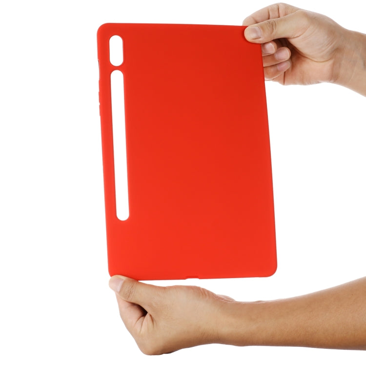 For Samsung Galaxy Tab S9 FE Pure Color Liquid Silicone Shockproof Tablet Case(Red)
