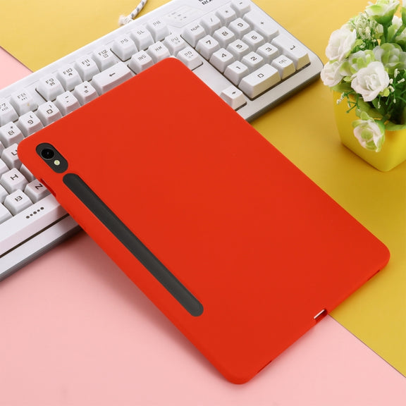 For Samsung Galaxy Tab S9 FE Pure Color Liquid Silicone Shockproof Tablet Case(Red)