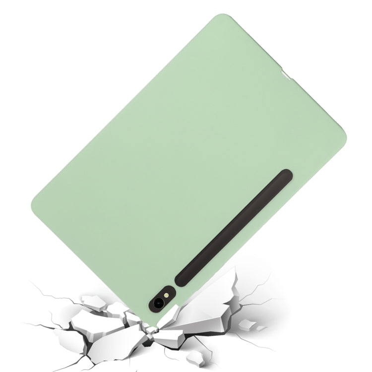 For Samsung Galaxy Tab S9 FE Pure Color Liquid Silicone Shockproof Tablet Case(Green)