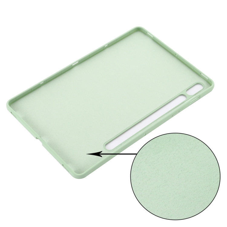 For Samsung Galaxy Tab S9 FE Pure Color Liquid Silicone Shockproof Tablet Case(Green)