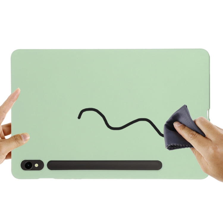 For Samsung Galaxy Tab S9 FE Pure Color Liquid Silicone Shockproof Tablet Case(Green)