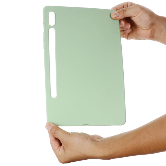 For Samsung Galaxy Tab S9 FE Pure Color Liquid Silicone Shockproof Tablet Case(Green)