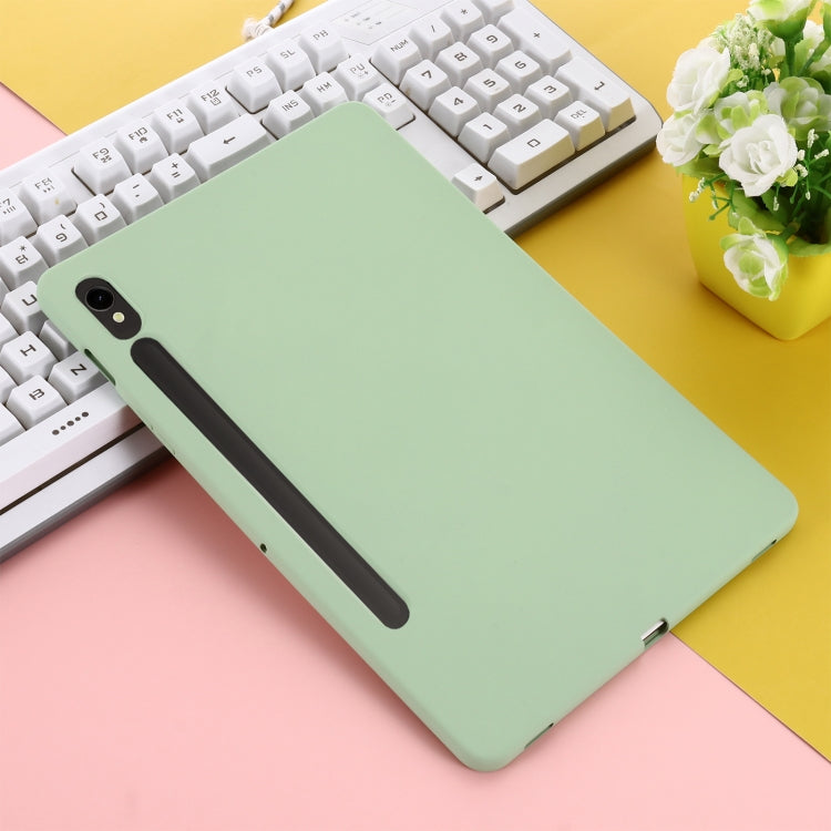 For Samsung Galaxy Tab S9 FE Pure Color Liquid Silicone Shockproof Tablet Case(Green)