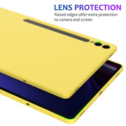 For Samsung Galaxy Tab S9+ Pure Color Liquid Silicone Shockproof Tablet Case(Yellow)