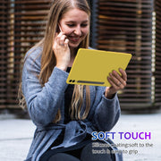 For Samsung Galaxy Tab S9+ Pure Color Liquid Silicone Shockproof Tablet Case(Yellow)