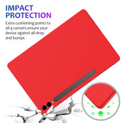 For Samsung Galaxy Tab S9+ Pure Color Liquid Silicone Shockproof Tablet Case(Red)