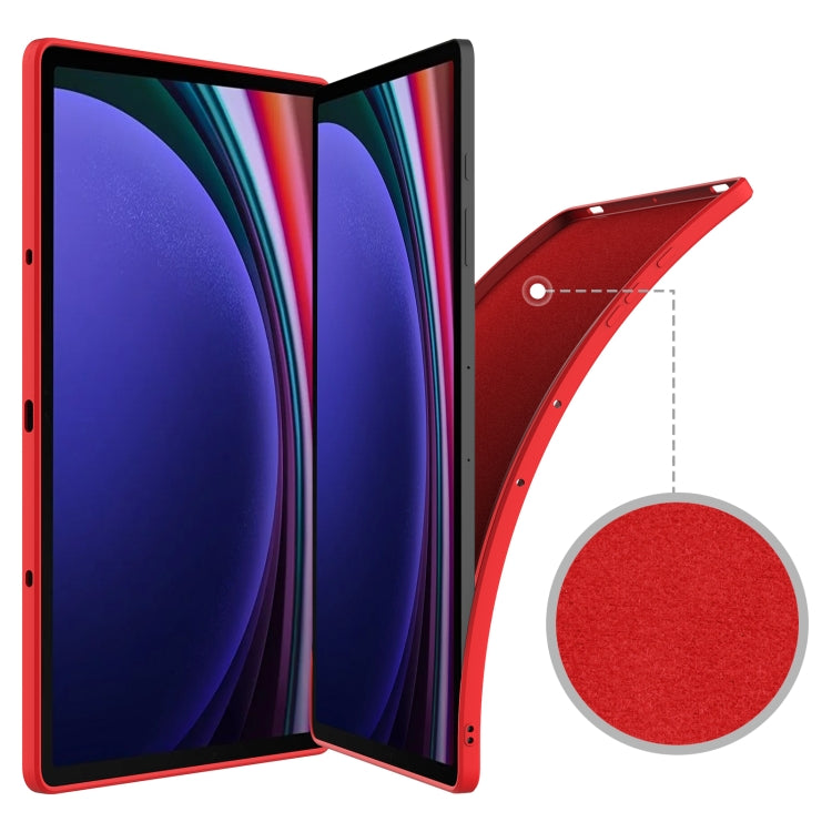 For Samsung Galaxy Tab S9+ Pure Color Liquid Silicone Shockproof Tablet Case(Red)
