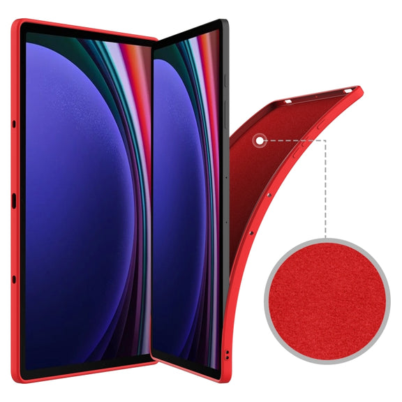 For Samsung Galaxy Tab S9+ Pure Color Liquid Silicone Shockproof Tablet Case(Red)