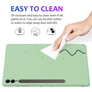 For Samsung Galaxy Tab S9+ Pure Color Liquid Silicone Shockproof Tablet Case(Green)