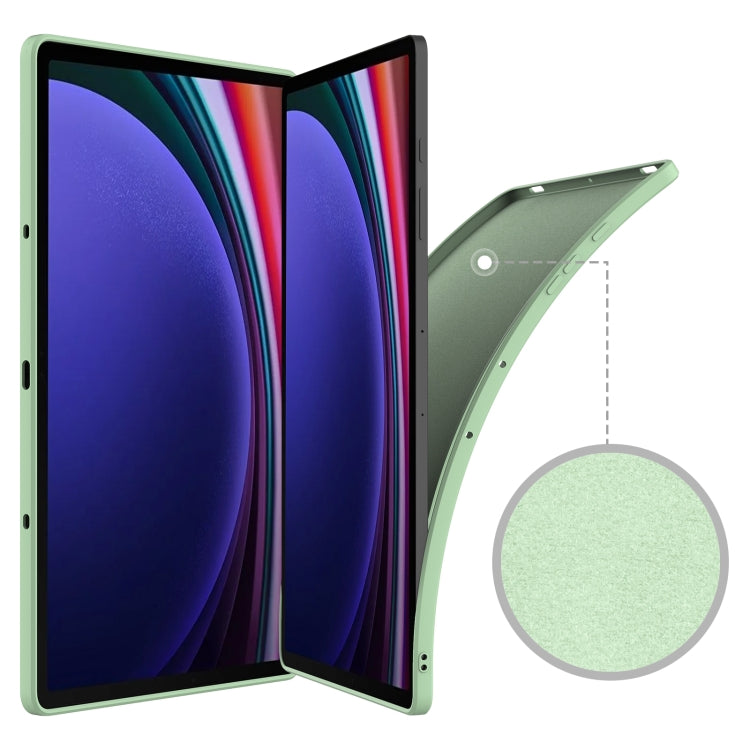 For Samsung Galaxy Tab S9+ Pure Color Liquid Silicone Shockproof Tablet Case(Green)