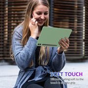 For Samsung Galaxy Tab S9+ Pure Color Liquid Silicone Shockproof Tablet Case(Green)