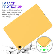 For Samsung Galaxy Tab A9+ Pure Color Liquid Silicone Shockproof Tablet Case(Yellow)