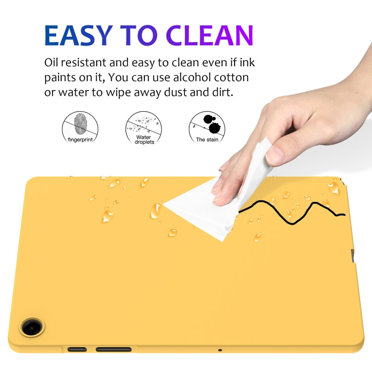 For Samsung Galaxy Tab A9+ Pure Color Liquid Silicone Shockproof Tablet Case(Yellow)