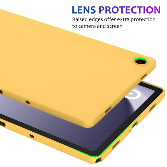 For Samsung Galaxy Tab A9+ Pure Color Liquid Silicone Shockproof Tablet Case(Yellow)