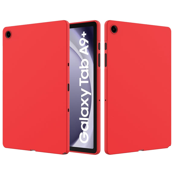 For Samsung Galaxy Tab A9+ Pure Color Liquid Silicone Shockproof Tablet Case(Red)