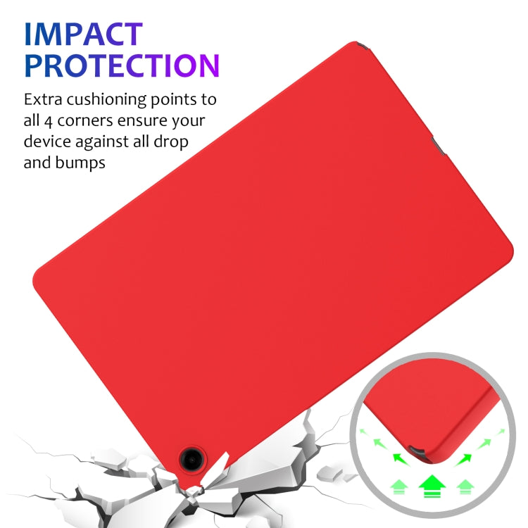 For Samsung Galaxy Tab A9+ Pure Color Liquid Silicone Shockproof Tablet Case(Red)