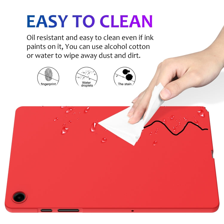 For Samsung Galaxy Tab A9+ Pure Color Liquid Silicone Shockproof Tablet Case(Red)