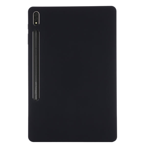 For Samsung Galaxy Tab S9 FE+ / S10+ Pure Color Liquid Silicone Shockproof Tablet Case(Black)