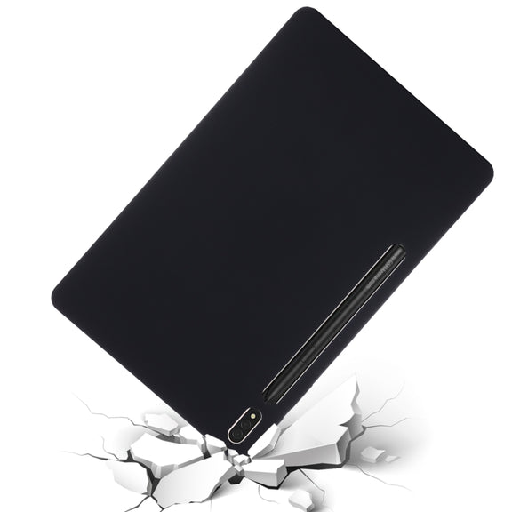 For Samsung Galaxy Tab S9 FE+ / S10+ Pure Color Liquid Silicone Shockproof Tablet Case(Black)