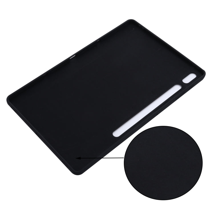 For Samsung Galaxy Tab S9 FE+ / S10+ Pure Color Liquid Silicone Shockproof Tablet Case(Black)