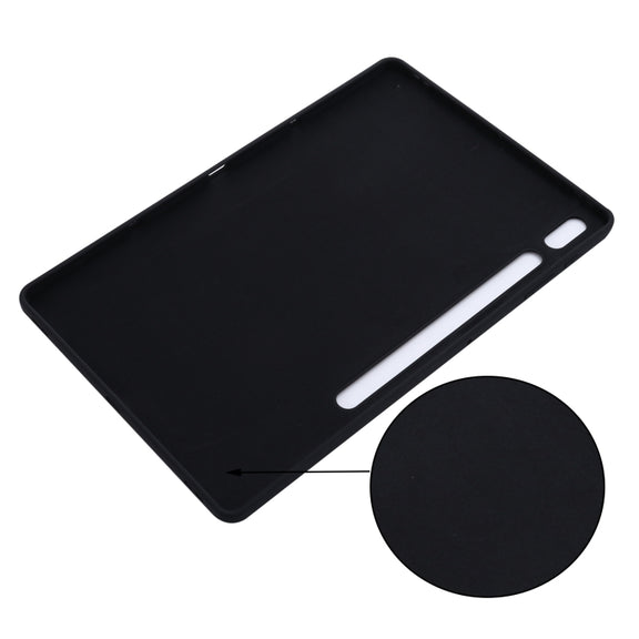 For Samsung Galaxy Tab S9 FE+ / S10+ Pure Color Liquid Silicone Shockproof Tablet Case(Black)