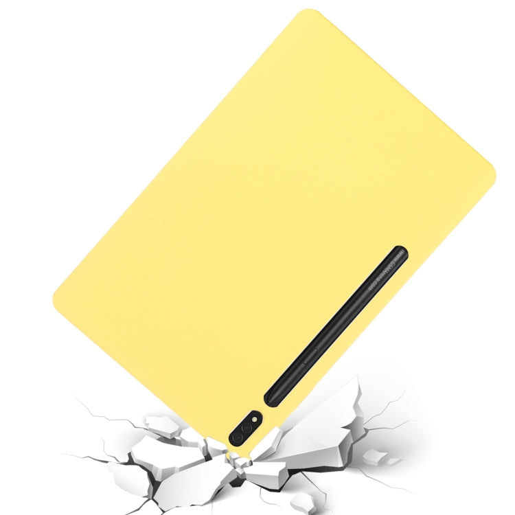 For Samsung Galaxy Tab S9 FE+ / S10+ Pure Color Liquid Silicone Shockproof Tablet Case(Yellow)