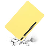 For Samsung Galaxy Tab S9 FE+ / S10+ Pure Color Liquid Silicone Shockproof Tablet Case(Yellow)