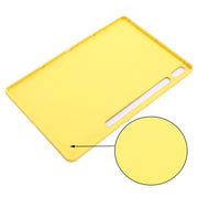 For Samsung Galaxy Tab S9 FE+ / S10+ Pure Color Liquid Silicone Shockproof Tablet Case(Yellow)