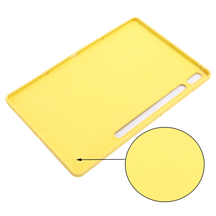 For Samsung Galaxy Tab S9 FE+ / S10+ Pure Color Liquid Silicone Shockproof Tablet Case(Yellow)
