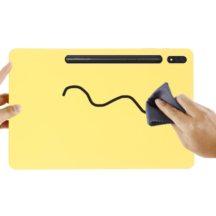 For Samsung Galaxy Tab S9 FE+ / S10+ Pure Color Liquid Silicone Shockproof Tablet Case(Yellow)