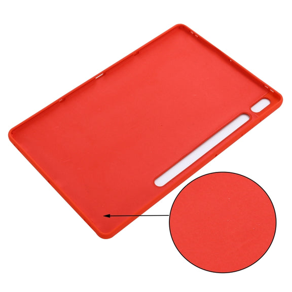 For Samsung Galaxy Tab S9 FE+ / S10+ Pure Color Liquid Silicone Shockproof Tablet Case(Red)
