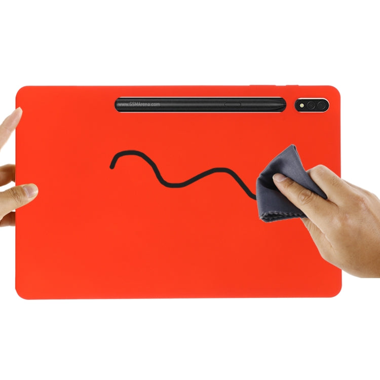 For Samsung Galaxy Tab S9 FE+ / S10+ Pure Color Liquid Silicone Shockproof Tablet Case(Red)