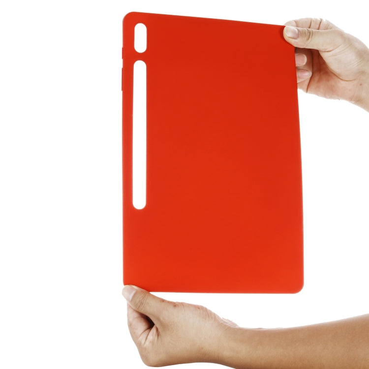 For Samsung Galaxy Tab S9 FE+ / S10+ Pure Color Liquid Silicone Shockproof Tablet Case(Red)