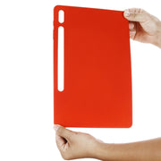 For Samsung Galaxy Tab S9 FE+ / S10+ Pure Color Liquid Silicone Shockproof Tablet Case(Red)