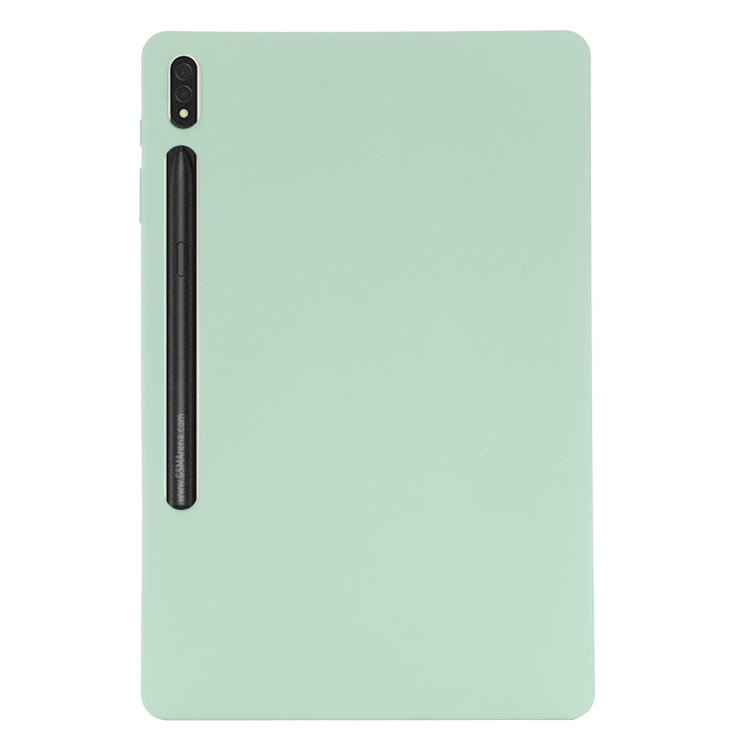 For Samsung Galaxy Tab S9 FE+ / S10+ Pure Color Liquid Silicone Shockproof Tablet Case(Green)