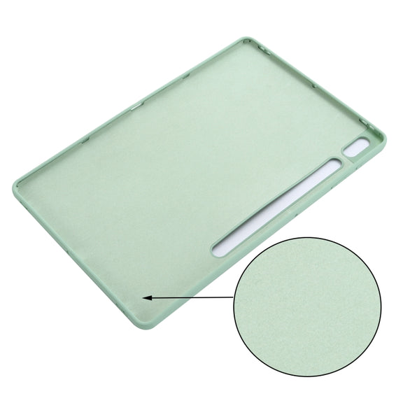 For Samsung Galaxy Tab S9 FE+ / S10+ Pure Color Liquid Silicone Shockproof Tablet Case(Green)