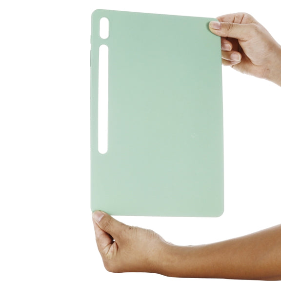 For Samsung Galaxy Tab S9 FE+ / S10+ Pure Color Liquid Silicone Shockproof Tablet Case(Green)